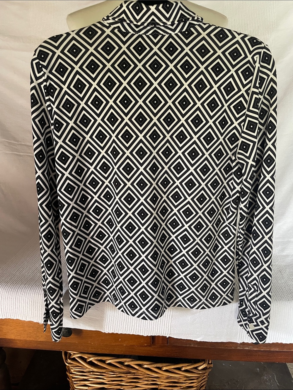 MICHAEL Michael Kors Black and White Geometric Button-Down Shirt - Picture 3 of 4